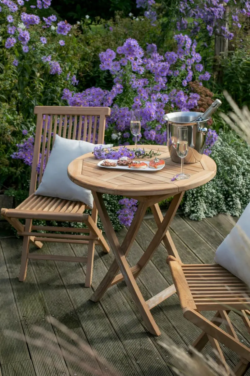 Balkontische|Gartentische| Klapptisch Avignon Ø 70 cm Teak