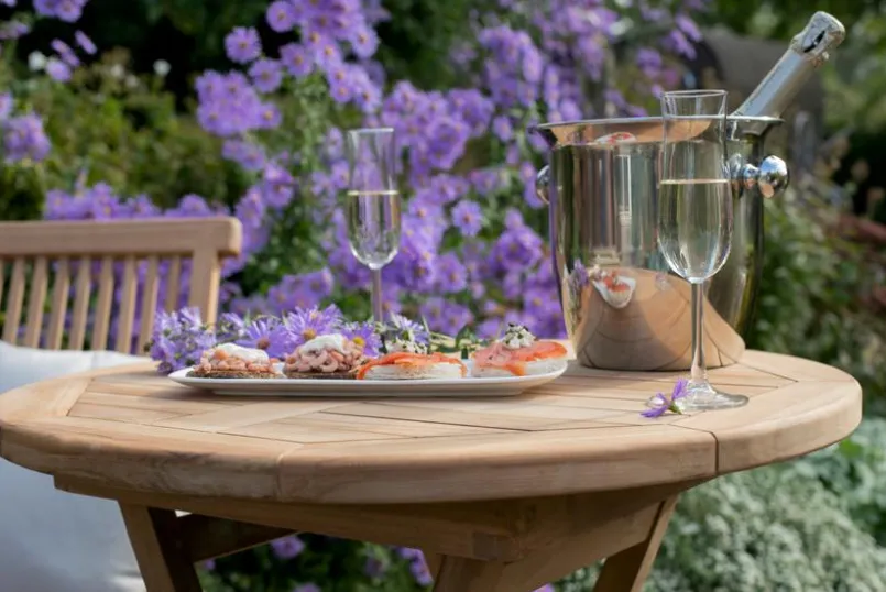 Balkontische|Gartentische| Klapptisch Avignon Ø 70 cm Teak