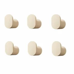 Metallbude Garderobenständer & -Haken-Kleiderhaken 6er-Set Palo Cashew
