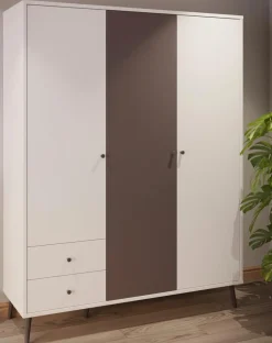 FORTE Kinderzimmer Schränke|Kinderzimmer Schränke-Kleiderschrank Harllson Weiß / Grau