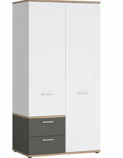 Wójcik Kinderzimmer Schränke|Kinderzimmer Schränke-Kleiderschrank Twenty 100 x 196 cm Weiß