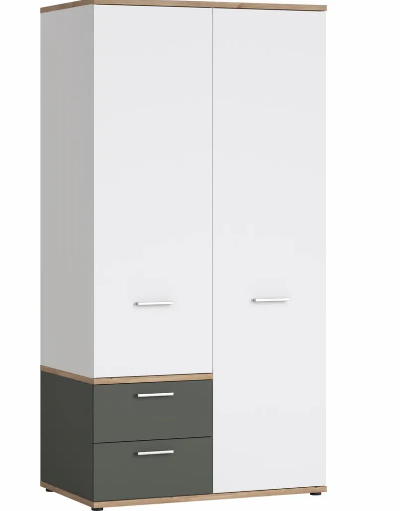 Wójcik Kinderzimmer Schränke|Kinderzimmer Schränke-Kleiderschrank Twenty 100 x 196 cm Weiß