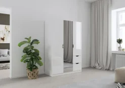 rauch BLUE Kleiderschränke-Kleiderschrank Freiham 136 x 197 cm Weiß Hochglanz