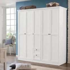 Kinderzimmer Schränke|Kinderzimmer Schränke-Kleiderschrank Landwood 190 x 200 cm Weiß
