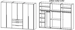 Kleiderschränke|rauch ORANGE Kleiderschrank Purisma 301 x 223 cm Seidengrau