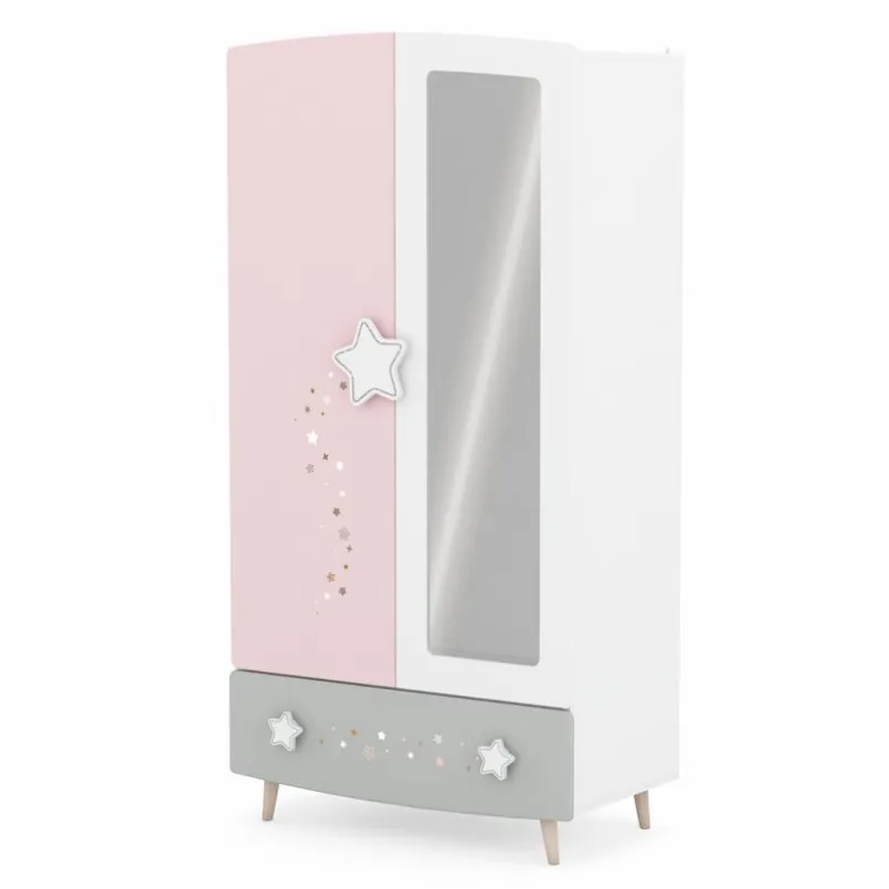 Kinderzimmer Schränke|Kinderzimmer Schränke|demeyere Kleiderschrank Stella 95 x 187 cm Rosa