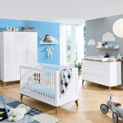 Babyzimmer Schränke & Regale|Babyzimmer Schränke & Regale|Portobello Kleiderschrank Vivo, 135 x 200 cm Weiß