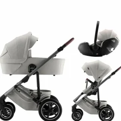 britax römer Kombi-Kinderwagen-Kombi-Kinderwagen-Set Smile 5Z Linen Grey