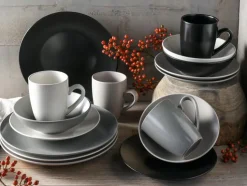 Geschirr|CreaTable Kombiservice Manhatten 16tlg. Grau