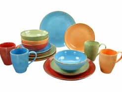 Geschirr|CreaTable Kombiservice Mediterran 16tlg. Bunt