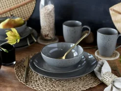 CreaTable Geschirr-Kombiservice Nature Collection 16tlg. Grau