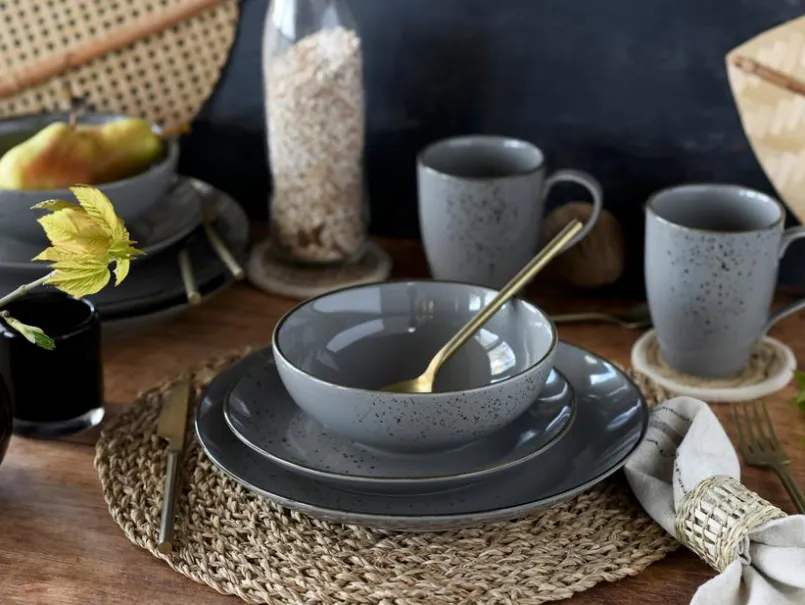 CreaTable Geschirr-Kombiservice Nature Collection 16tlg. Grau