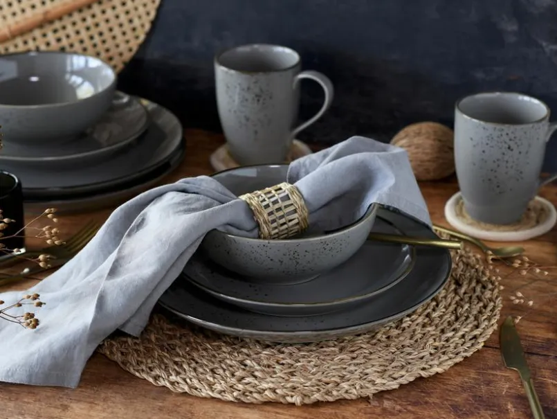 CreaTable Geschirr-Kombiservice Nature Collection 16tlg. Grau