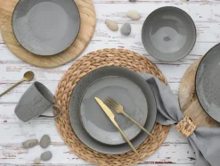 CreaTable Geschirr-Kombiservice Nature Collection 16tlg. Grau