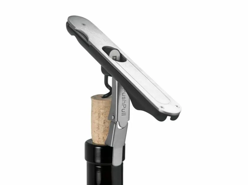 AdHoc Bar- & Weinzubehör-Korkenzieher PushPull Silber