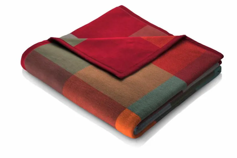 Biederlack Kuscheldecken|Decken-Kuscheldecke Squares & Plains 150x200 cm Rot