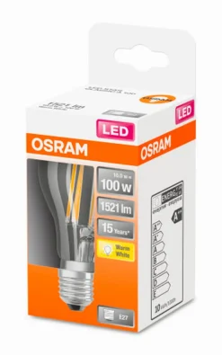 Osram E27-LED Birne E27/11 Watt/Energie D Transparent