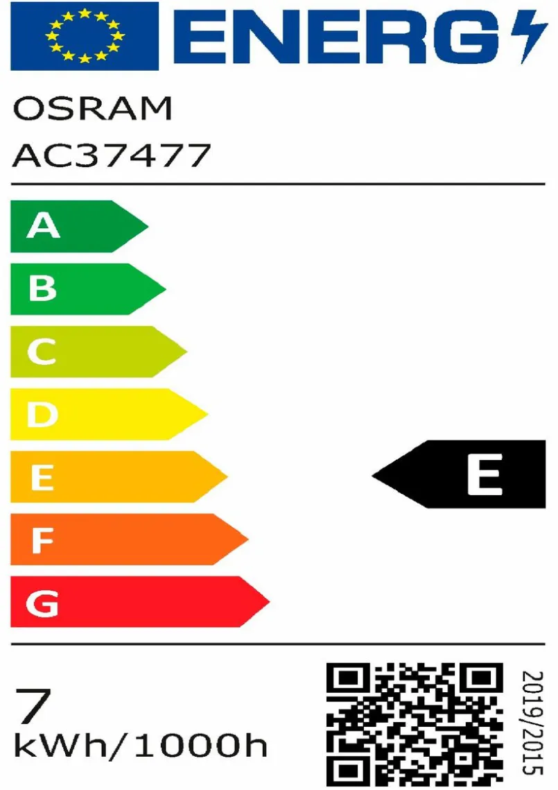 E27|Osram LED Birne E27/7 Watt/Energie E Transparent