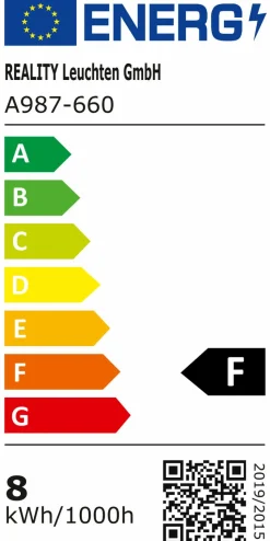 E27|Reality Leuchten LED Birne E27/8 Watt/Energie F Weiß
