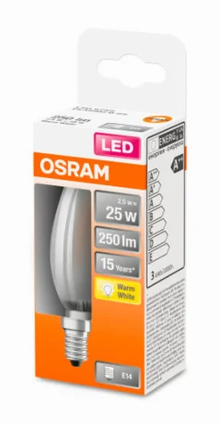 E14|Osram LED Kerze matt E14/2,5 Watt/Energie F Weiß