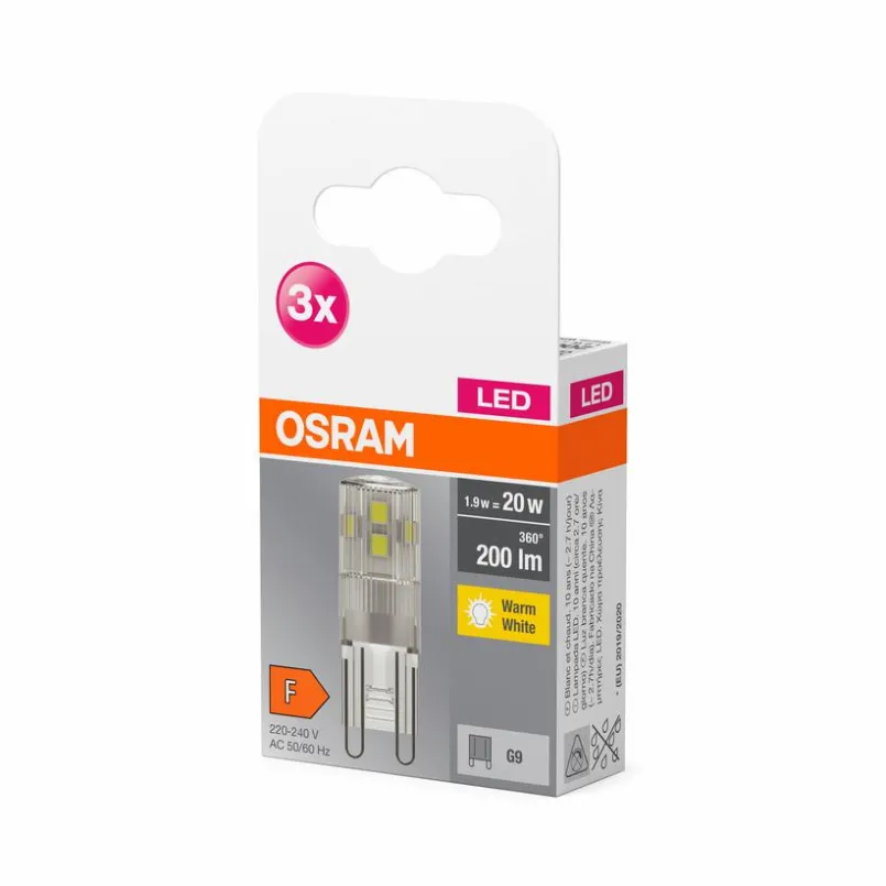 Osram G9-LED Stiftsockellampe G9/1,9 Watt/Energie F Transparent