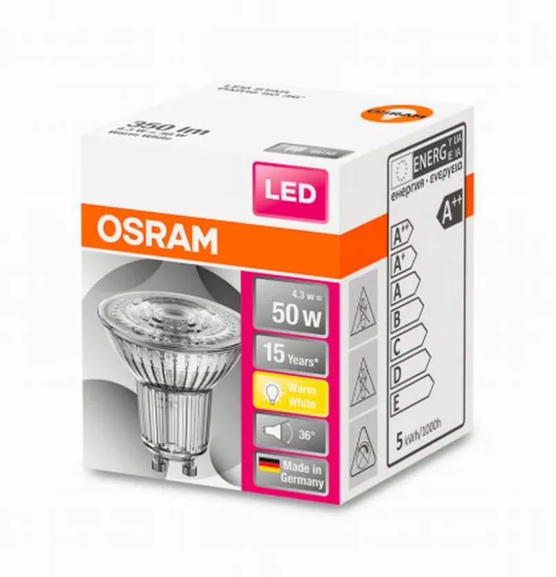 LED Strahler GU10/4,3 Watt/Energie F<Osram Best