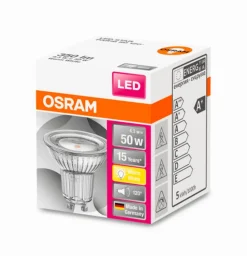 Gu10|Osram LED Strahler GU10/4,3 Watt/Energie G Transparent