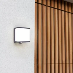 Led-Solarleuchten|Led-Solarleuchten|Lutec LED-Außensolarwandleuchte Doblo Anthrazit