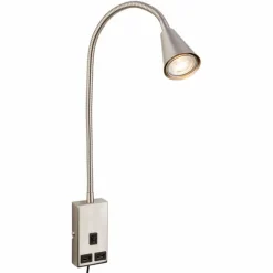 Wandleuchten|Briloner LED-Bettleuchte Justra Nickel matt