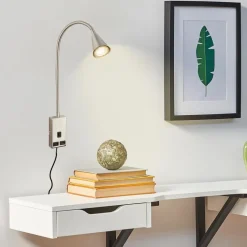 Wandleuchten|Briloner LED-Bettleuchte Justra Nickel matt