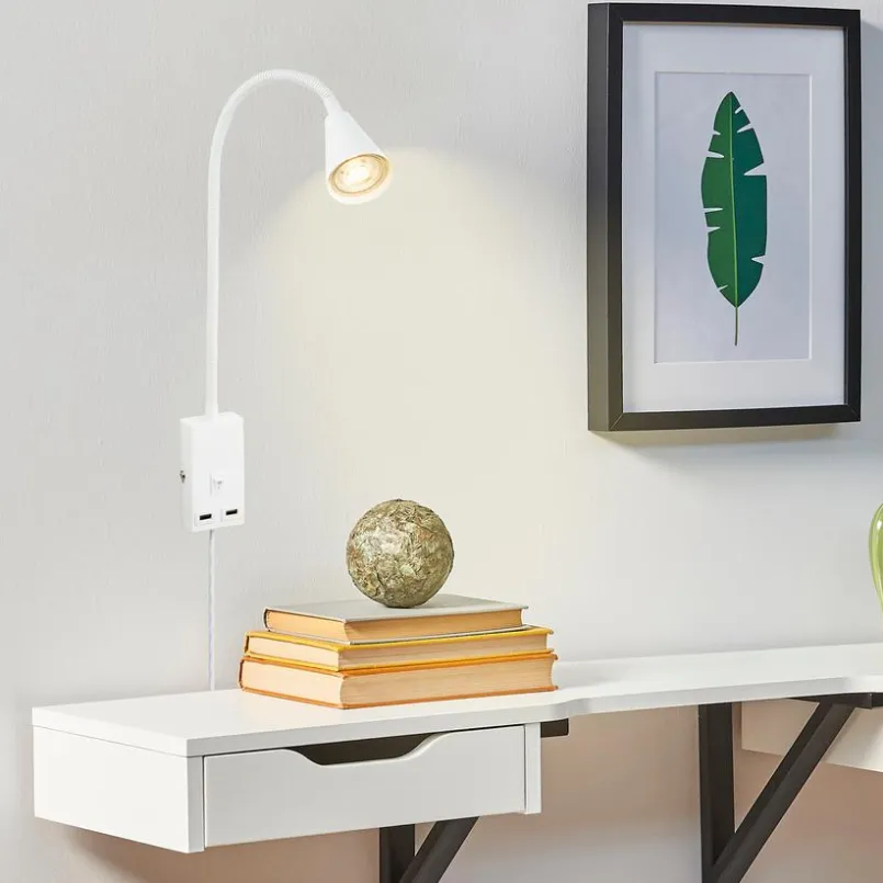 Briloner Wandleuchten-LED-Bettleuchte Justra Weiß