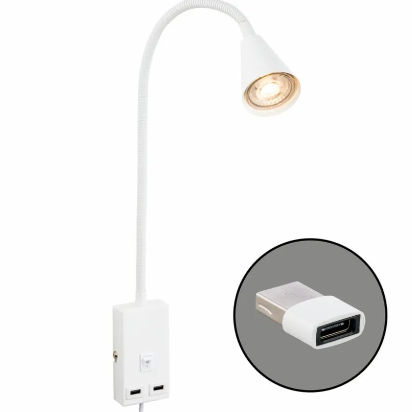 Briloner Wandleuchten-LED-Bettleuchte Justra Weiß