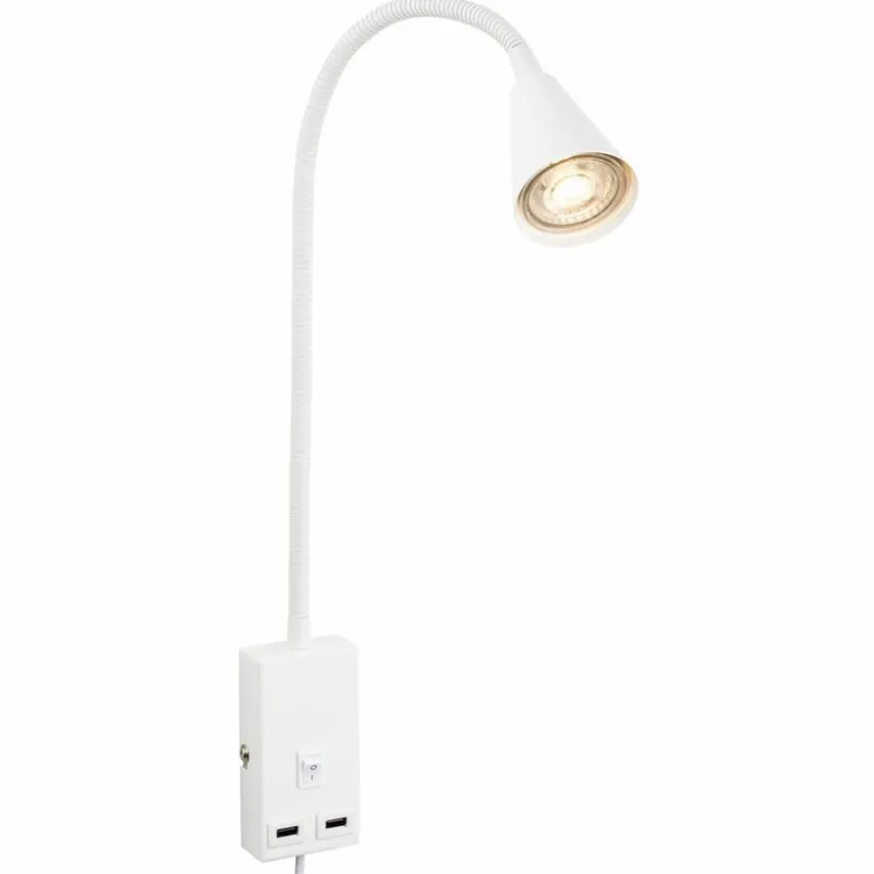 Briloner Wandleuchten-LED-Bettleuchte Justra Weiß