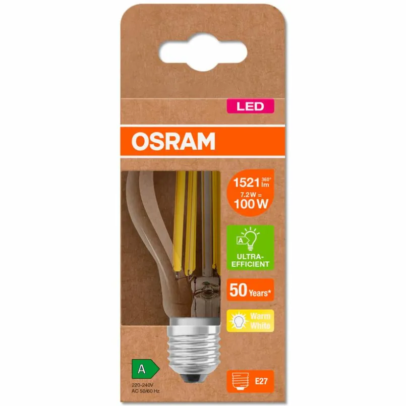 Osram E27-LED-Birne E27/7,2 Watt/Energie A Transparent