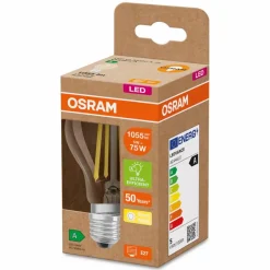 E27|Osram LED-Birne E27/5 Watt/Energie A Transparent