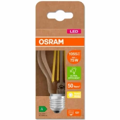 E27|Osram LED-Birne E27/5 Watt/Energie A Transparent