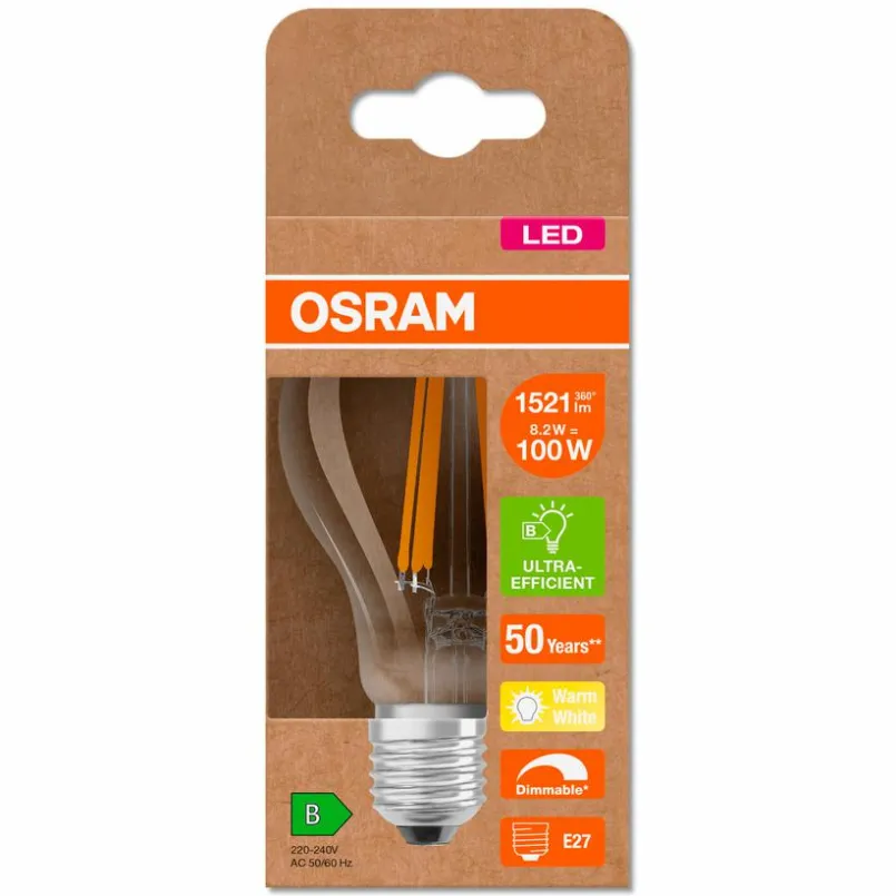 LED-Birne E27/8,2 Watt/Energie B<Osram Discount