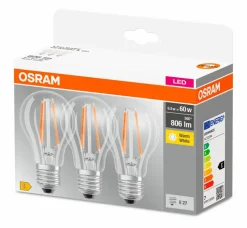 Osram E27-LED-Birne E27/6,5 Watt/Energie E Transparent