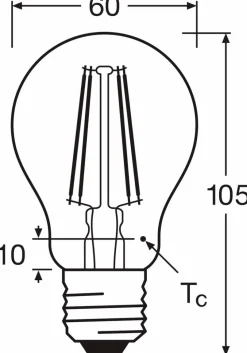 Osram E27-LED-Birne E27/6,5 Watt/Energie E Transparent