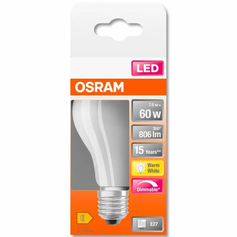 Osram E27-LED-Birne E27/7 Watt/Energie F Weiß