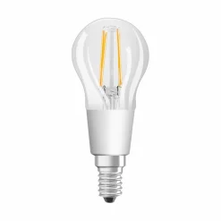 E14|Leuchtmittel|LEDVANCE LED-Birnenform E14/4 Watt/Energie E Transparent