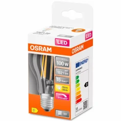 Osram E27-LED-Birnenform E27/12 Watt/Energie D Transparent