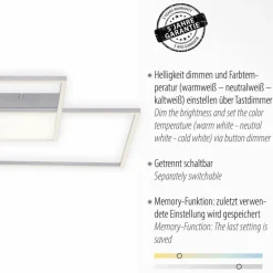JUST LIGHT. Deckenleuchten-LED-Deckenleuchte Asmin Silber