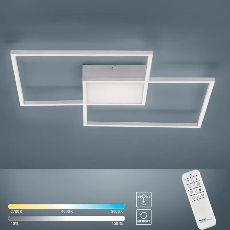 JUST LIGHT. Deckenleuchten-LED-Deckenleuchte Asmin Silber