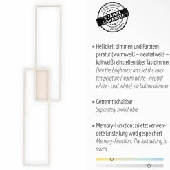 JUST LIGHT. Deckenleuchten-LED-Deckenleuchte Asmin Silber