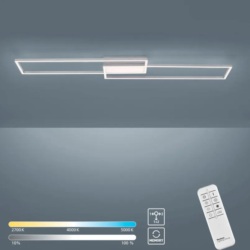 JUST LIGHT. Deckenleuchten-LED-Deckenleuchte Asmin Silber
