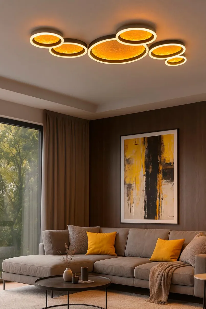 GeeTi Deckenleuchten-LED-Deckenleuchte Bormes Gold