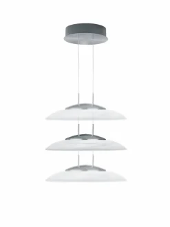 Pendelleuchten|Hell LED-Deckenleuchte Findus Nickel matt / Chrom