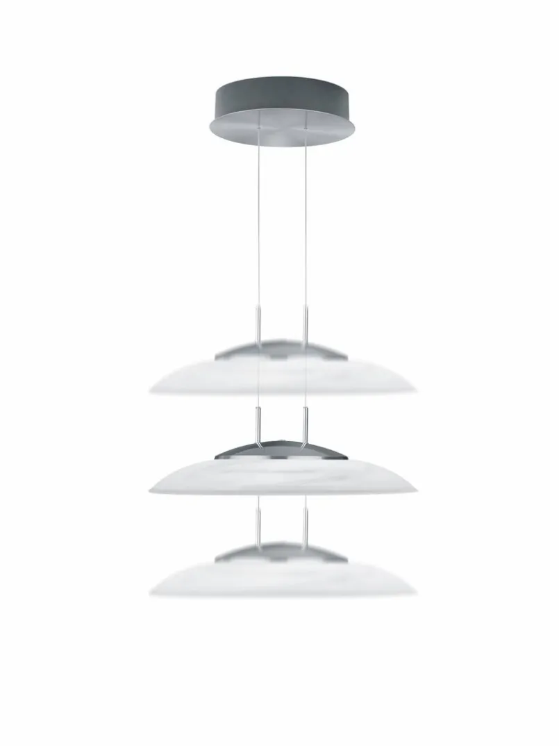 Pendelleuchten|Hell LED-Deckenleuchte Findus Nickel matt / Chrom