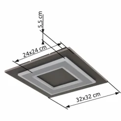 Deckenleuchten|Globo LED-Deckenleuchte Jayden Grau